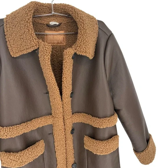 NWOT Bearpaw Sherpa Mixed Media Jacket Coat - Picture 4 of 8
